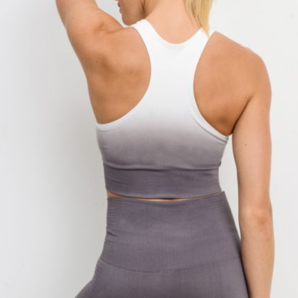 Mono B Racerback Dip-Dye Gradient Ribbed Bra - Picture 3 of 4